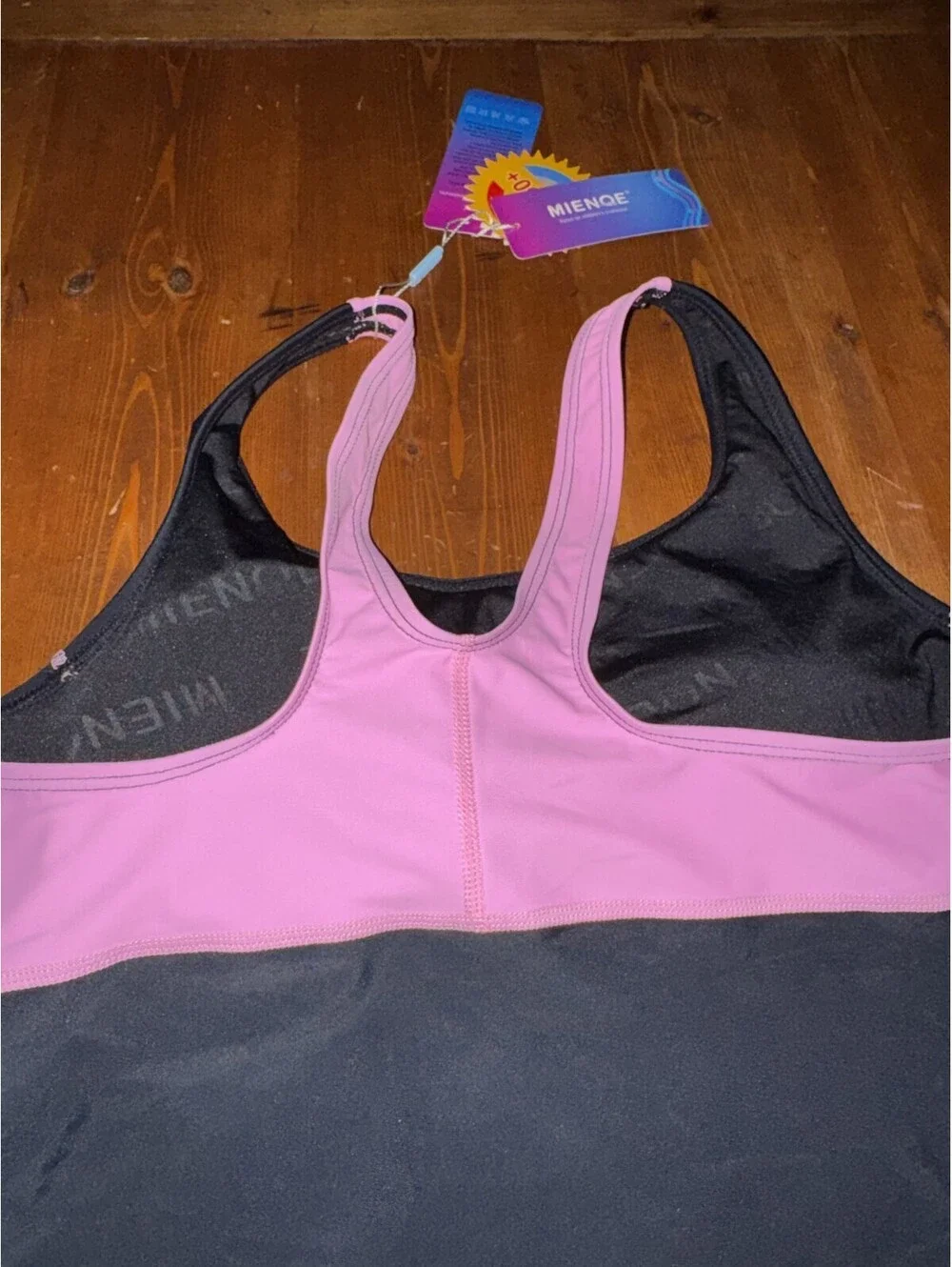 MIENOE Teen Girls' One Piece Swimsuits Kids UPF 50+ Black/Pink Color Block XXL